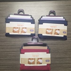 3 packages of new Warners Blissful Benefits tummy smoothing microfiber underwear